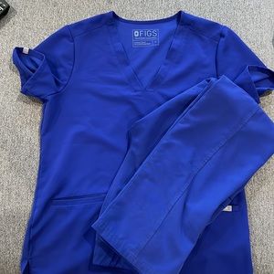 FIGS Cobalt blue XS pants small top